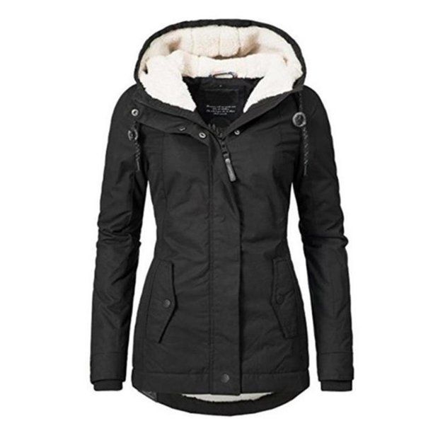 Photo 1 of Fashion Waterproof Warm Hooded Winter Coat Thickend Fleece Lined Cotton Coat for Women---XL---