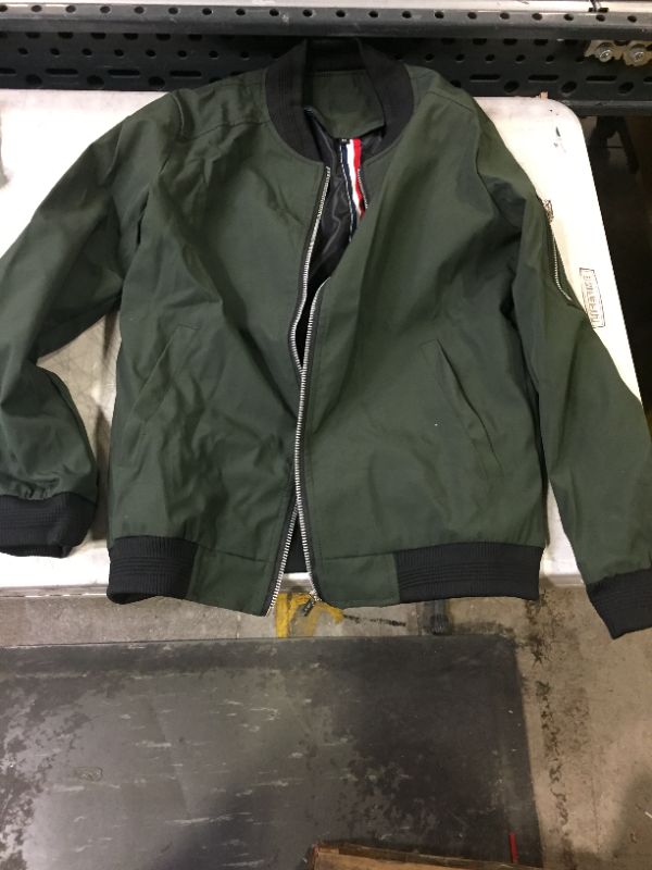 Photo 1 of GENERIC ARMY GREEN BOMBER JACKET---MEDIUM--