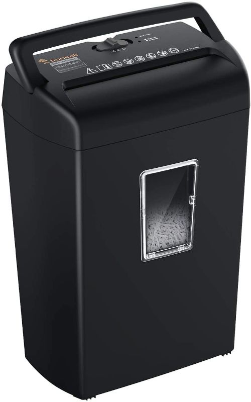 Photo 1 of bonsaii 10-Sheet Paper Shredder, Credit Card Cross-Cut Shredders for Home Office Use, 5.5 Gallons Large Wastebasket with Transparent Window, Black (C209-D)---ITEM IS DIRTY---
