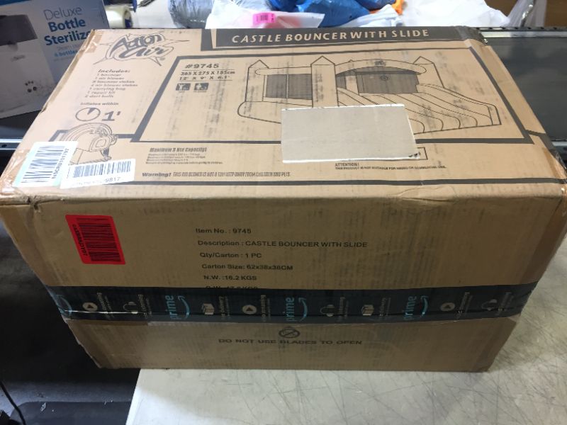 Photo 1 of Action Air Bounce House, Inflatable Bouncer with Air Blower, Jumping Castle with Slide, Family Backyard Bouncy Castle, Durable Sewn with Extra Thick Material, Idea for Kids(C-9745)---MISSING AIR BLOWER AND REPAIR KIT SEEMS TO BE MISSING AS WELL---COULD NO