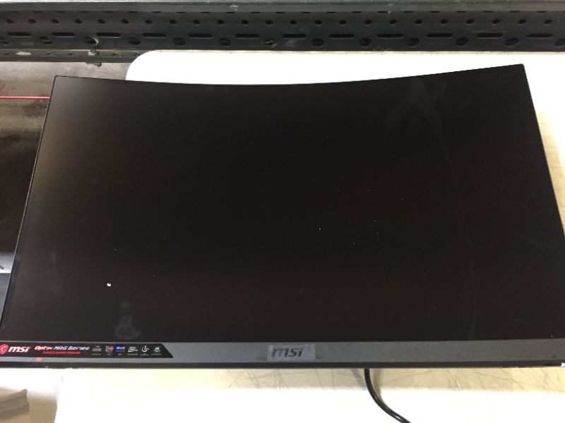 Photo 2 of OPTIXMAG272CQR Optix 27 in. WQHD Curved Screen LED Gaming LCD Monitor - Vertical Alignment - 2560 X 1440---CRACK ON THE RIGHT SIDE OF SCREEN REACHING ALL THE WAY DOWN---
