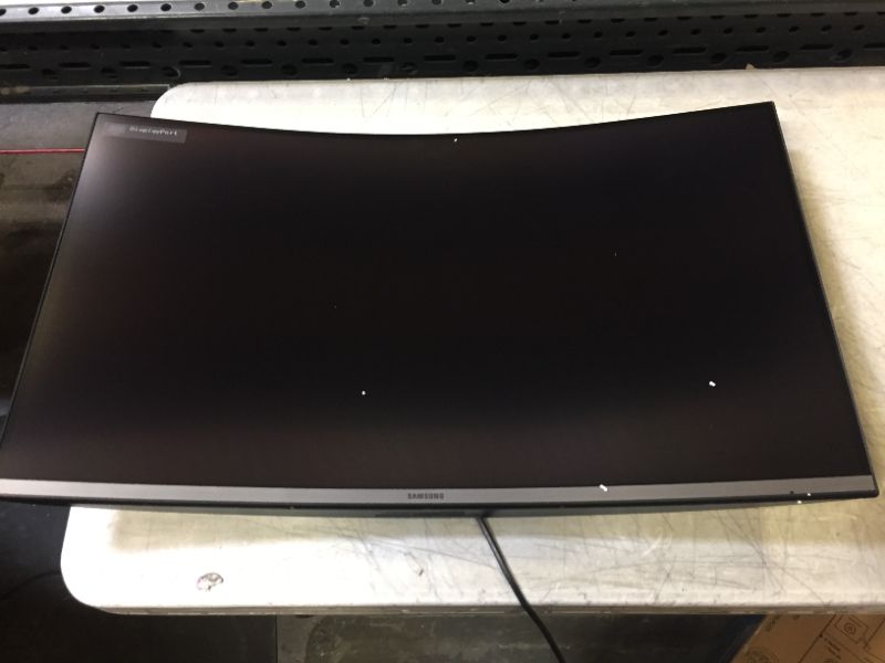 Photo 3 of Samsung - 31.5" LCD Curved 4K UHD Monitor (HDMI) - Dark Blue Gray