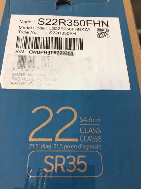 Photo 9 of Samsung Business SR35 Series 22-Inch FHD 1080p Computer Monitor, 75Hz, IPS Panel, HDMI, VGA (D-Sub), VESA Compatible, 3-sided border-less (LS22R350FHNXZA)---SCRREN WAS FLICKERING-HAD ARTIFACT AND CRACK ON SCREEN---
