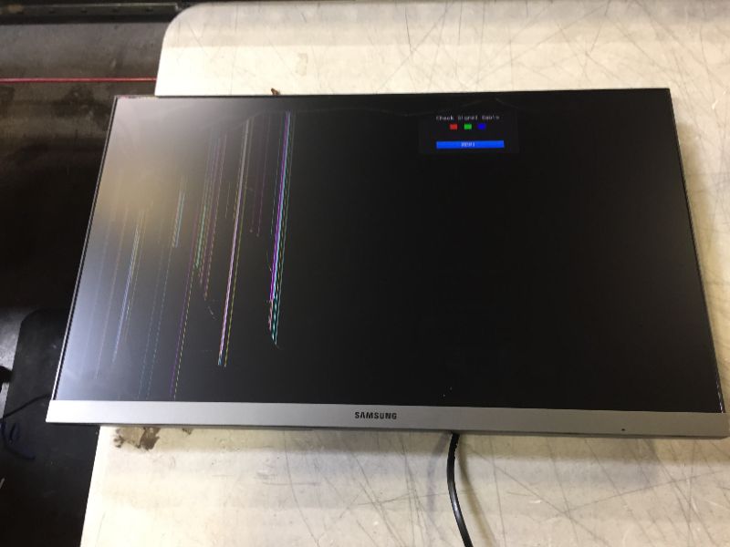 Photo 4 of Samsung Business SR35 Series 22-Inch FHD 1080p Computer Monitor, 75Hz, IPS Panel, HDMI, VGA (D-Sub), VESA Compatible, 3-sided border-less (LS22R350FHNXZA)---SCRREN WAS FLICKERING-HAD ARTIFACT AND CRACK ON SCREEN---
