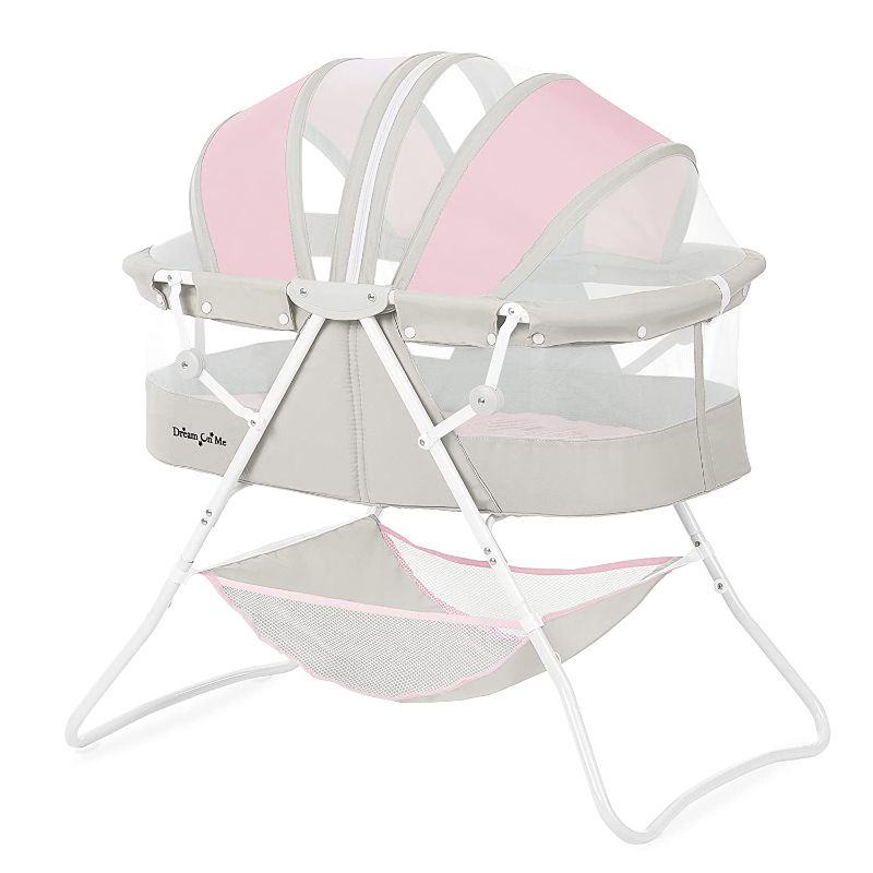 Photo 1 of Dream On Me Karley Bassinet in Grey and Pink
