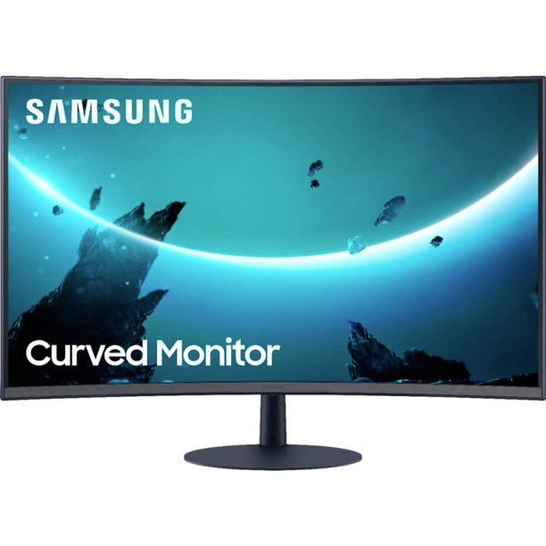 Photo 1 of Samsung C27T550FDNXZ 27 inch Curved FHD FreeSync Monitor---HALF OF THE SCREEN DOESNT SHOW WELL/DAMAGED-IS PIXELATED---
