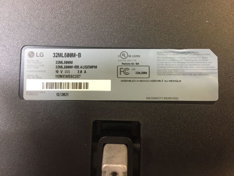 Photo 1 of LG 32ML600M-B 32” Inch Full HD IPS LED Monitor with HDR 10 - Black
