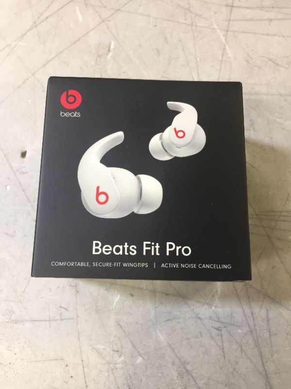 Photo 2 of Beats Fit Pro – True Wireless Noise Cancelling Earbuds – Apple H1 Headphone Chip, Compatible with Apple & Android, Class 1 Bluetooth®, Built-in Microphone, 6 Hours of Listening Time – White
