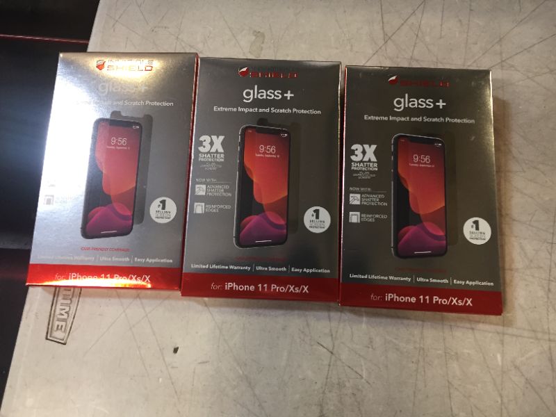 Photo 2 of Zagg InvisibleShield Tempered Glass Plus Screen Protector – HD Clarity for iPhone 11 Pro – Impact & Scratch Protection - Clear -
