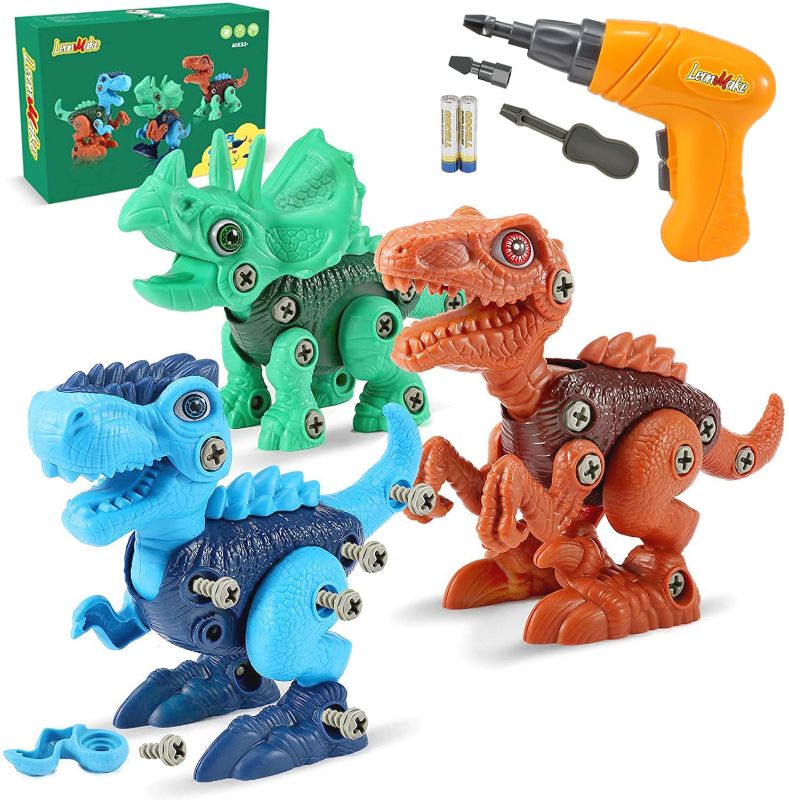 Photo 1 of LeonMake Dinosaur Toys for Kids 3-5: Take Apart Dinosaur Toy for 3 4 5 6 7 8 Year Old Boys Girl | STEM Construction Building Dinosaur with Electric Drill | Boys Toys Age 6-8 | Christmas Birthday Gifts
