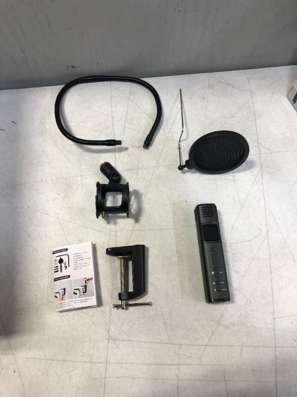 Photo 1 of ZealSound Studio Microphone, Condenser Recording Microphone for Phone & Computer Mac Tablet, Metal DJ Mixer Mic with Gooseneck Arm Clamp Mount for Singing Podcasting Streaming 
