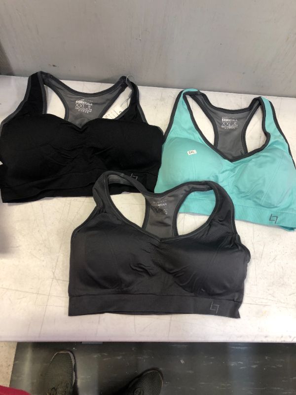 Photo 1 of FITTIN Racerback Sports Bras for Women - Padded Seamless High Impact Support for Yoga Gym Workout Fitness 3 PACK SZ XXL
