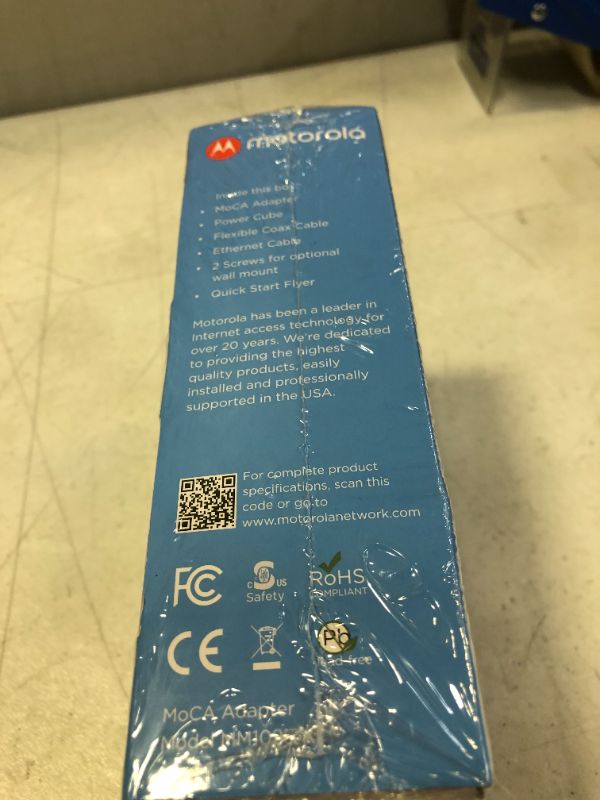 Photo 3 of Motorola MoCA 2.5 Adapter for Ethernet Over Coax, Plug and Play, Ultra Fast Speeds, Boost Home Network for Better Streaming and Gaming (2.5 Gbps - MoCA 1 Pack) FACTORY SEALED
