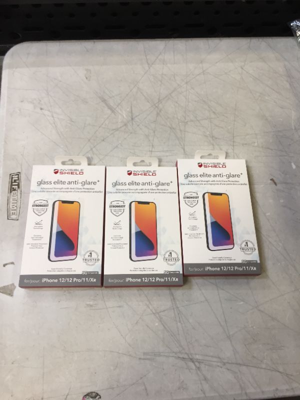 Photo 2 of ZAGG Apple iPhone 12/12 Pro/11/XR InvisbleShield Anti-Glare Screen Protector---SET OF 3---
