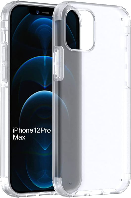 Photo 1 of WLONS Compatible with iPhone 12 pro max Case - Phone Armor - Matte Translucent - Shock/Shatterproof - Slim - Hybrid Materials - Wireless Charging (6.7 inch)-Matte Translucent---SET OF 6---
