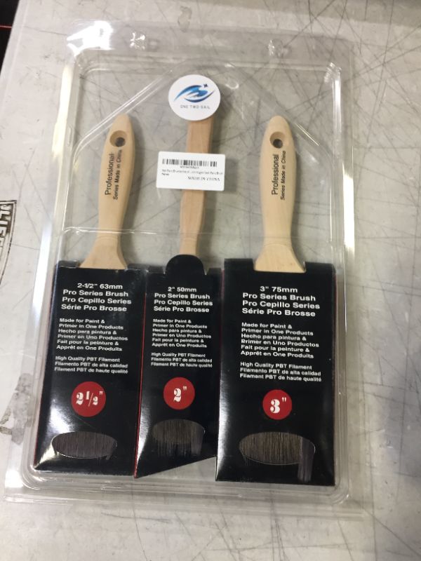 Photo 2 of 1/2 inch Wall Paint Brush, 3 inch Trim Paint Brush, 2 inch Angled Sash Paint Brush