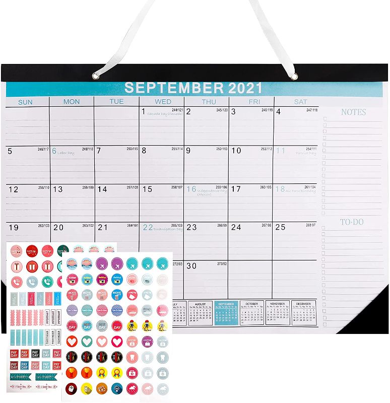 Photo 1 of 2021-2022 Wall Calendar, 17 x 12 Inch Large Desk Calendar with 2 Pieces Stickers 18 Monthly Calendar Runs from Sep. 2021- Dec. 2022---SET OF 2---