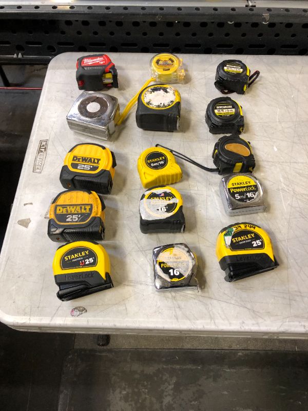 Photo 1 of 15 PACK OF VARIOUS TAPE MEASURERS WITH VARIOUS LENGTHS