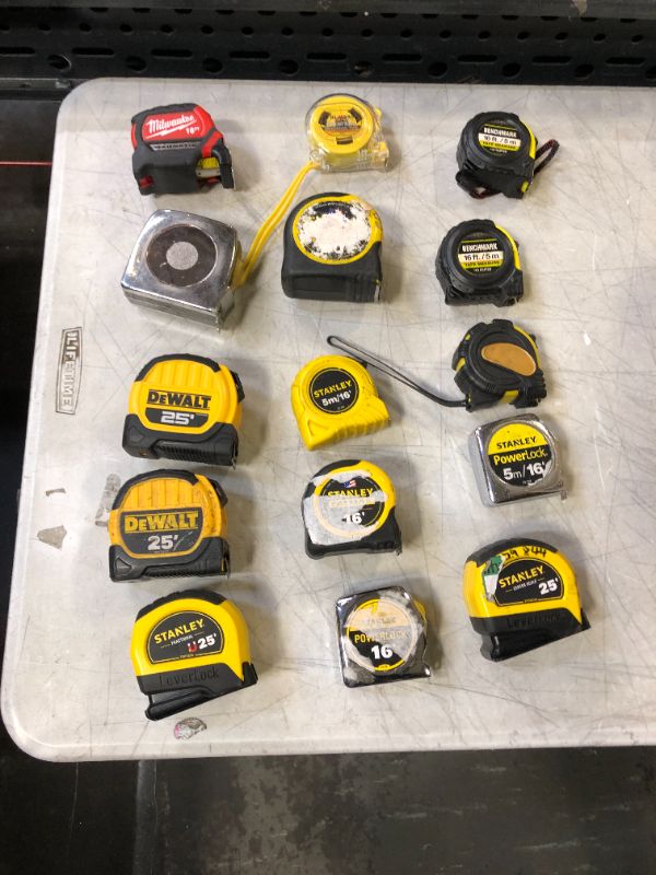 Photo 2 of 15 PACK OF VARIOUS TAPE MEASURERS WITH VARIOUS LENGTHS