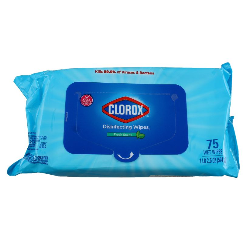 Photo 1 of Clorox Disinfecting Wipes, Bleach Free Cleaning Wipes, Fresh Scent, Moisture Seal Lid, 75 Wipes, Pack of 3 (New Packaging) 2 Boxes