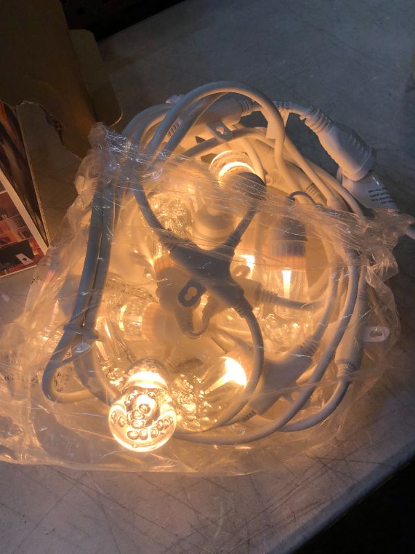 Photo 3 of Enbrighten 12-Bulb 24 ft. Vintage Cafe Integrated LED String Lights, White