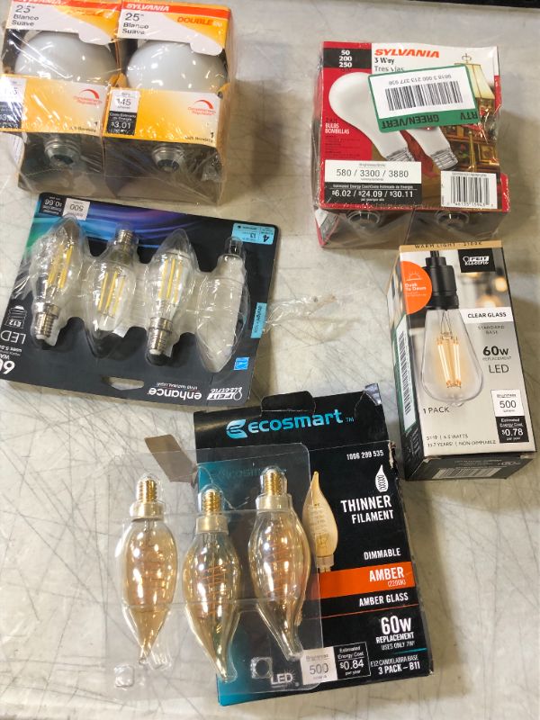 Photo 1 of BUNDLE OF VARIOUS LIGHT BULBS SOLD AS IS