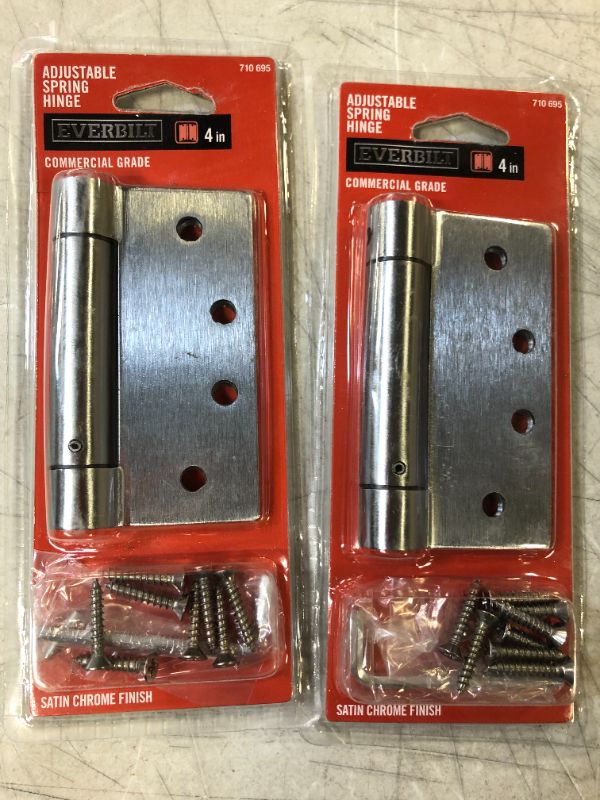 Photo 2 of 4 in. Square Satin Chrome Adjustable Spring Door Hinge-2 PK