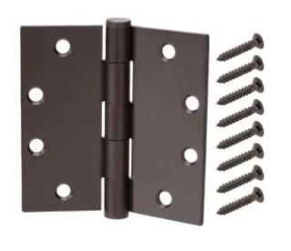 Photo 1 of 4-1/2 in. Square Oil-Rubbed Bronze Commercial Grade Door Hinge- 2 PK