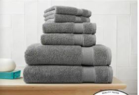Photo 1 of 6-Piece HygroCotton Bath Towel Set in Stone Gray