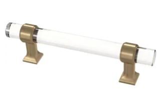 Photo 1 of Acrylic Bar 3-3/4 in. (96 mm) Champagne Bronze and Clear Drawer Pull- 2 PK