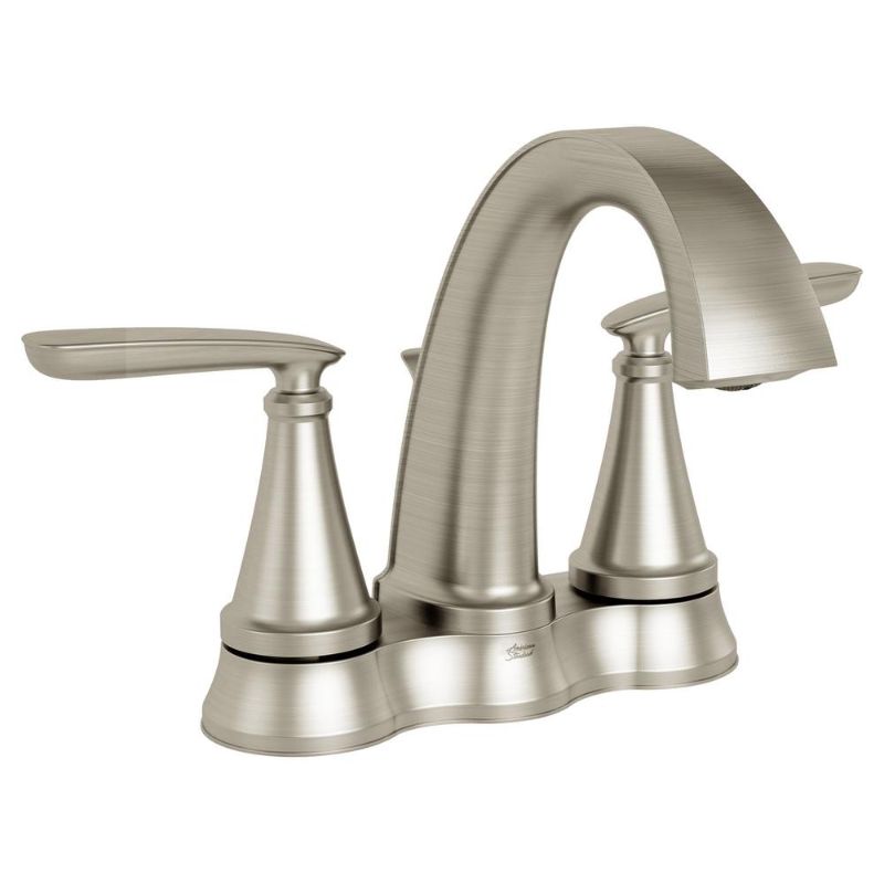 Photo 1 of American Standard Somerville 4 in. Centerset 2-Handle Bathroom Faucet with Pop-up Drain in Brushed Nickel
