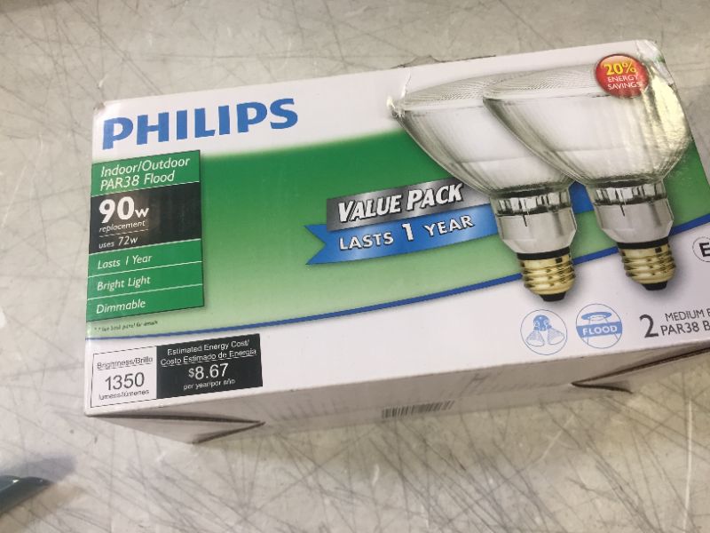 Photo 1 of 90-Watt PAR38 Halogen Indoor/Outdoor Flood Light Bulb (2-Pack)
