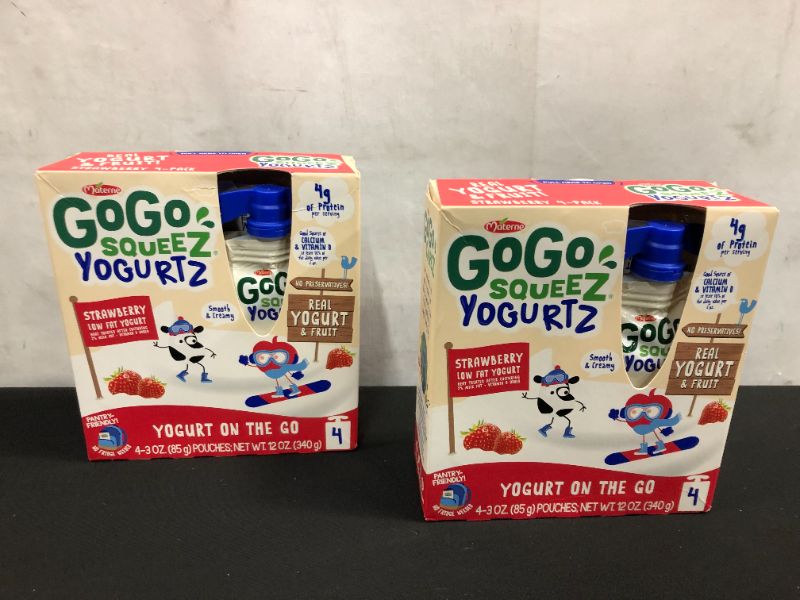 Photo 2 of 2 pack of 6 pcs Gogo Squeez Kids' Yogurt On The Go Strawberry 4ct - 3oz Exp--05-05-2022
