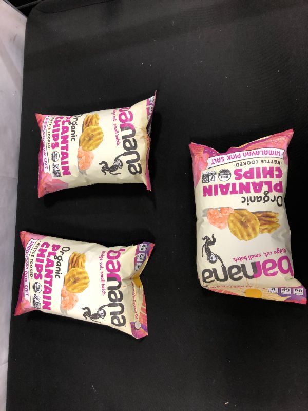 Photo 2 of 3 pack Barnana Organic Plantain Chips, Himalayan Pink Salt, 5 Ounce Bag - Paleo, Vegan, Grain Free Chips  Exp---06-April-2022