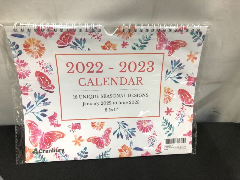 Photo 2 of CRANBURY 8.5x11 Wall Calendar 2022-2023 - (Seasons), Use Small Wall Calendar Now to June 2023, as Desk Calendar or Hanging Calendar, Colorful Seasonal Designs, Includes Stickers
