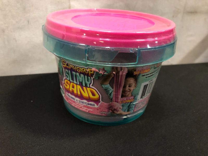 Photo 2 of  SLIMYSAND by Horizon Group USA, 1.5 Lbs of Stretchable, Expandable, Moldable Cloud Slime, Non Stick, Slimy Play Sand in A Reusable Bucket, Pink- A Sensory Activity