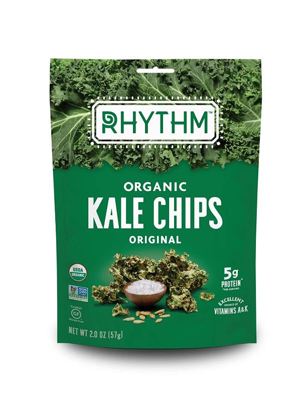 Photo 1 of 4 PACK - EXP JAN 2022 - Rhythm Superfoods Kale Chips, Original, Organic and Non-GMO, 2.0 Oz, Vegan/Gluten-Free Superfood Snacks (164846)