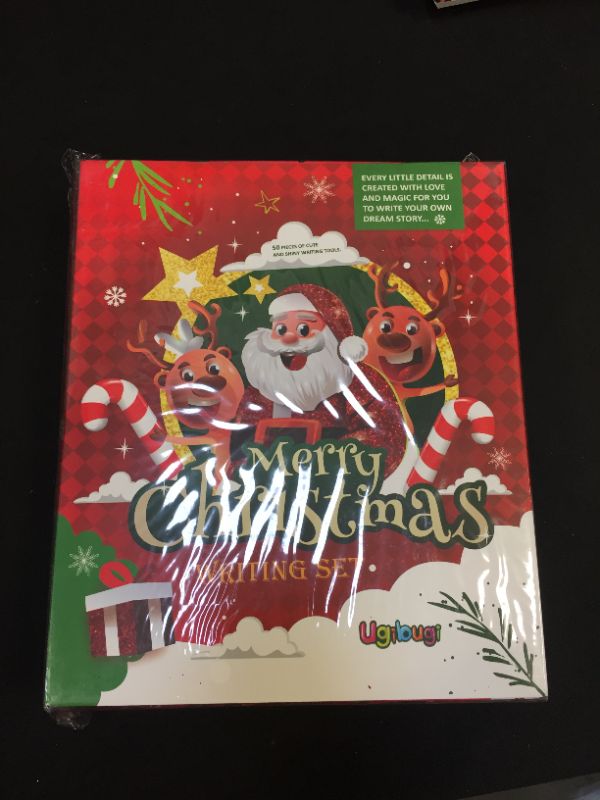 Photo 1 of Ugibugi Christmas Letter Writing Set for Girls and Boys 50 Pieces in one Box- Inspire Your Kids to Write, Stationary has Everything to Create Personalized Creative Letters