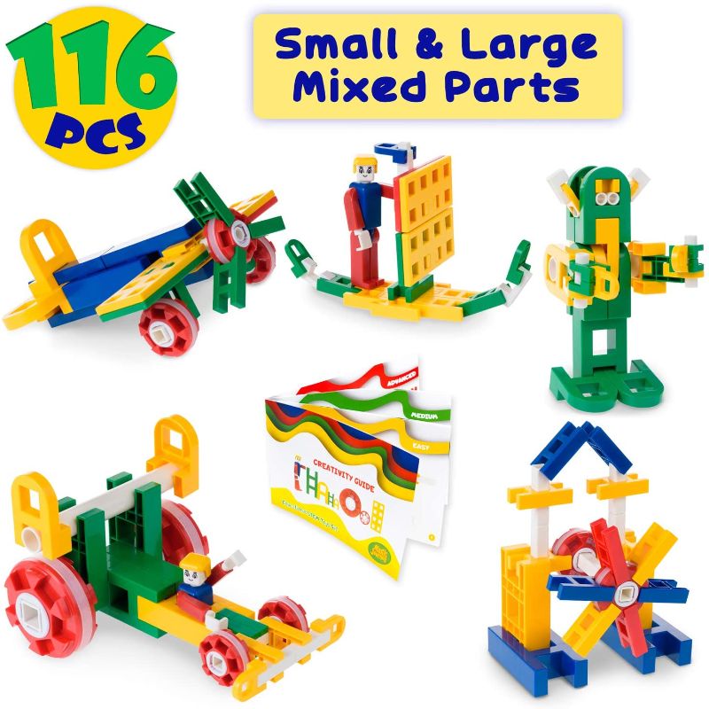 Photo 1 of Building Blocks - Building Toys – Stem Learning Toys for Girls & Boys – Best Kids Gift Ages 4 5 6 7 8 9 10 Year-Old (Yellow)