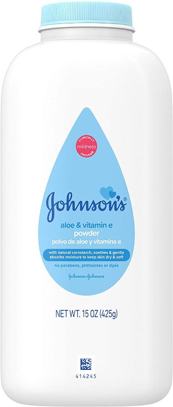 Photo 1 of Johnson's Aloe & Vitamin E Baby Powder 15 oz (Pack of 3)