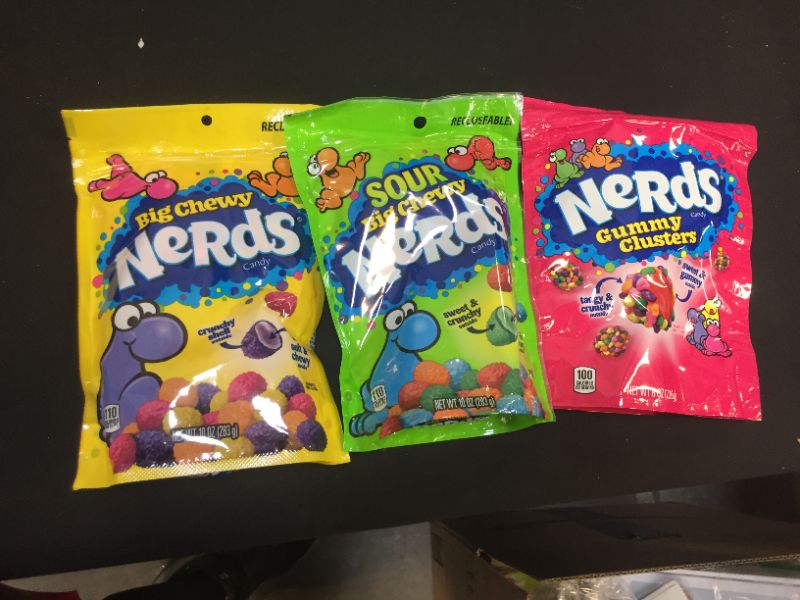 Photo 2 of 3 PACK VARIETY Nerds Big Chewy Candy, 10 Ounce
EXP MAR 2022