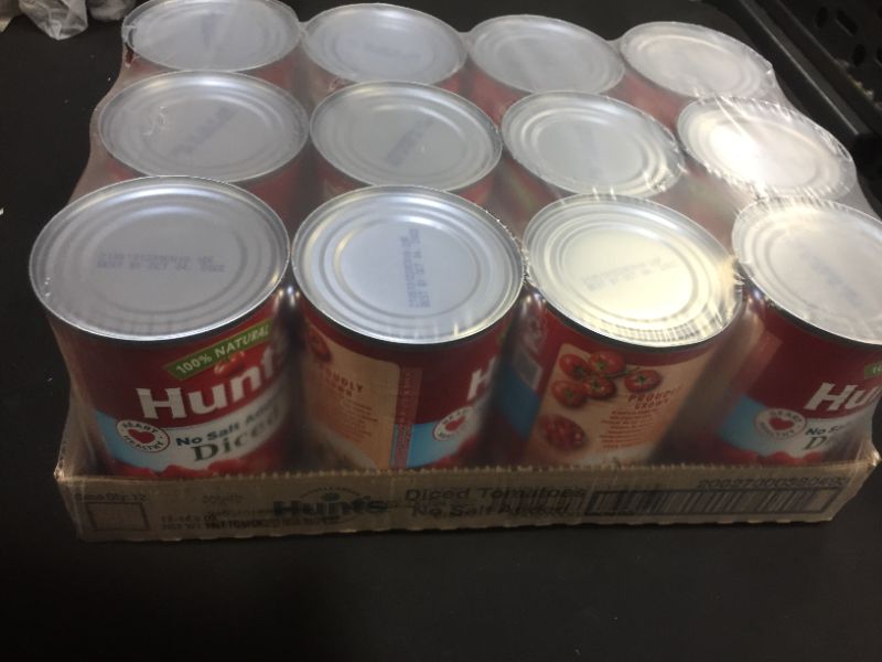 Photo 2 of 12 PACK - EXP 10/2022 - Hunt's Diced No Salt Added Tomatoes, 14.5 Ounce