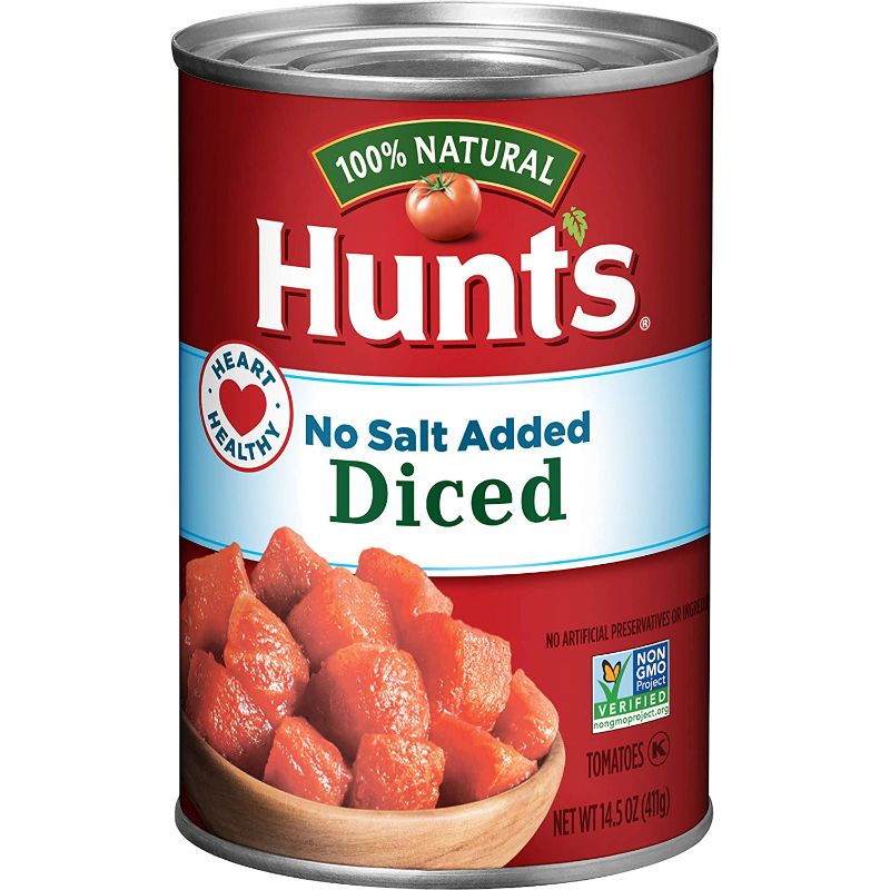 Photo 1 of 12 PACK - EXP 10/2022 - Hunt's Diced No Salt Added Tomatoes, 14.5 Ounce