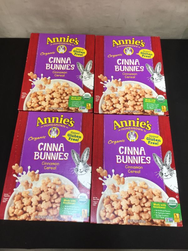 Photo 2 of 4 PACK - Annie's Gluten Free, Organic Cinnabunnies Cinnamon Cereal, 10 oz EXP MAR 2021