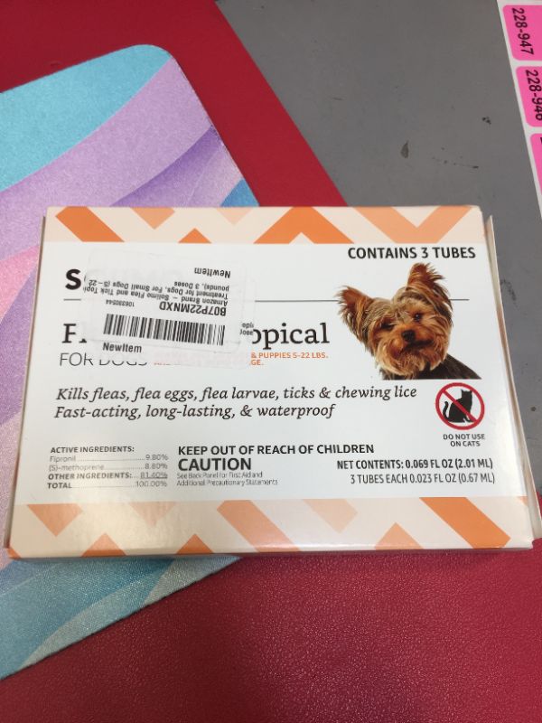 Photo 1 of Amazon Brand - Solimo Flea and Tick Treatment for Dogs, 3 Count