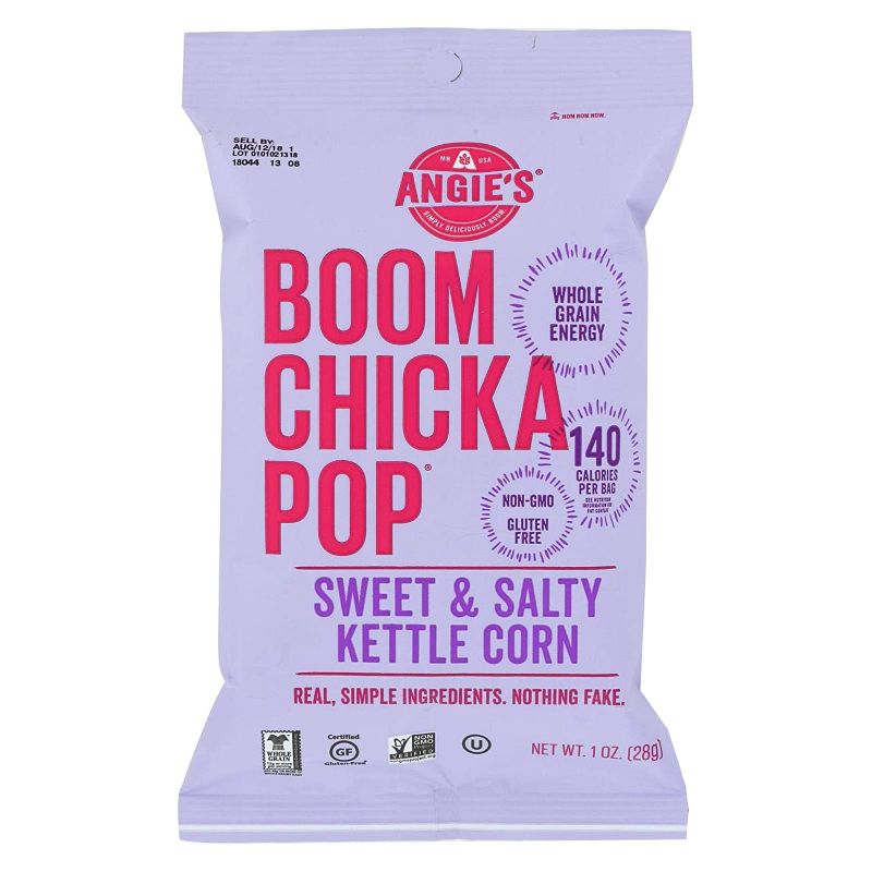 Photo 1 of ANGIE'S KETTLE CORN Angies Boom Chicka Pop Sweet and Salty Kettle Corn, 1 Ounce - 24 per case. EXP MAY 18 2022