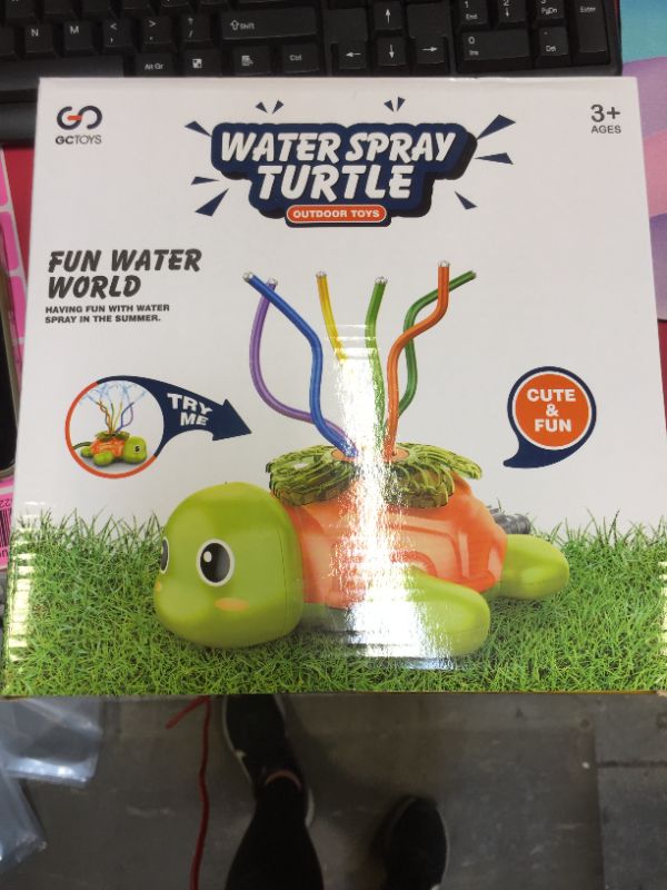 Photo 2 of MJartoria Water Sprinkler for Kids, Turtle Spray Sprinklers for Toddlers Wiggle Tubes Outdoor Play for Summer Fun Toys Splashing Water Toys Gifts for Outside Backyard Garden