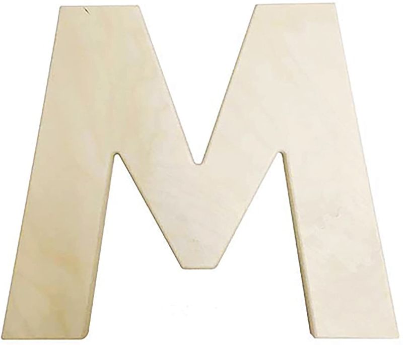 Photo 1 of 2 PACK - Darice U0993-M Bold Solid Wood Letter, Capital M, 12 in