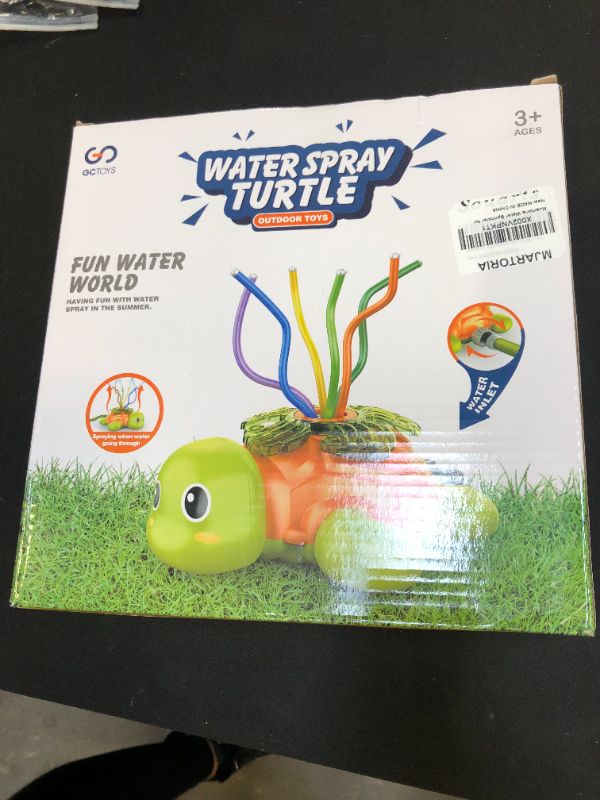 Photo 2 of MJartoria Water Sprinkler for Kids, Turtle Spray Sprinklers for Toddlers Wiggle Tubes Outdoor Play for Summer Fun Toys Splashing Water Toys Gifts for Outside Backyard Garden