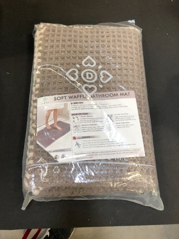 Photo 2 of DEXI Original Waffle Bath Mat, Extra Soft Absorbent Bathroom Rug, Machine Washable Luxury Mats for Shower Bath Room Floor,18"x26",Coffee
